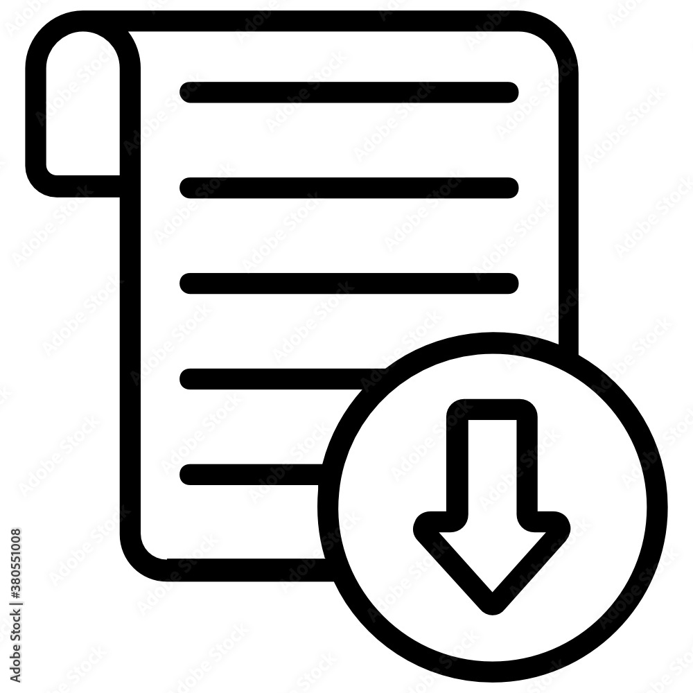 Arrow with file, flat icon of file download
Arrow with file, flat icon of file download