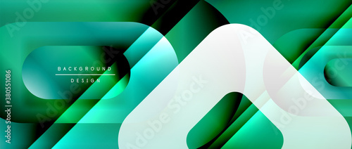 Vector geometric abstract background with lines and modern forms. Fluid gradient with abstract round shapes and shadow and light effects