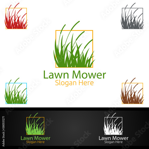 Lawn Mower Logo for Lawn Mowing Gardener Design