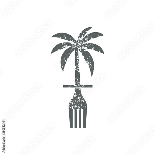 logo design fork palm vector