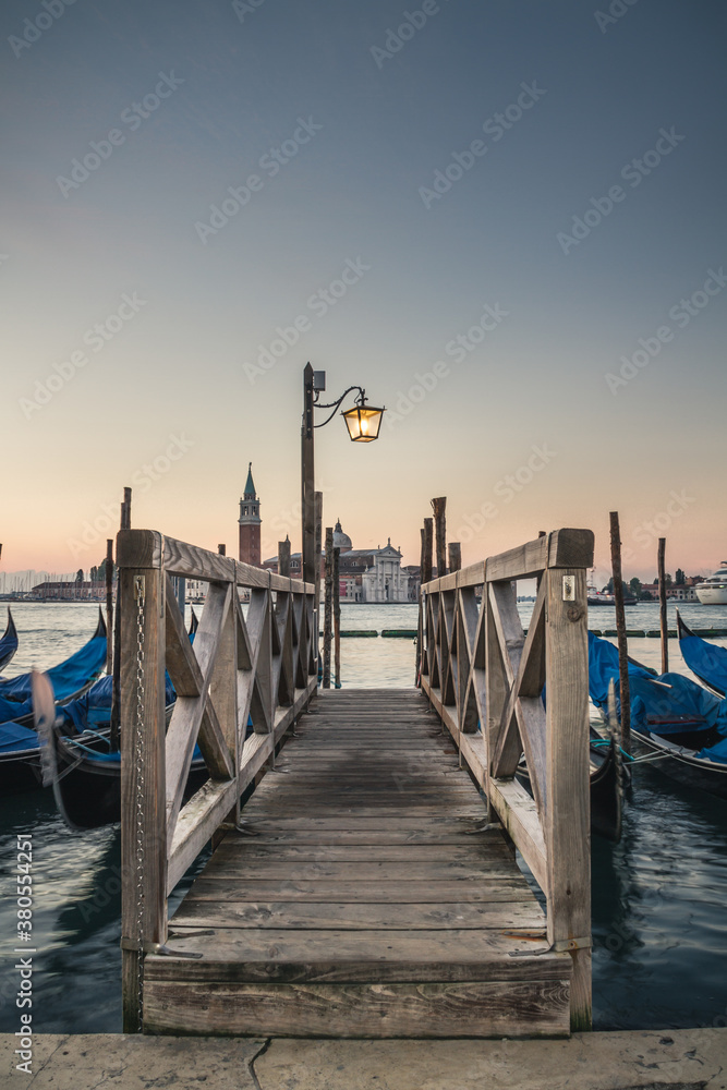 View from a dock to the island San Giorgio Maggiore View from a dock to the island San Giorgio Maggiore