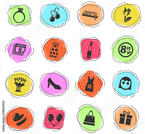 8 march icon set