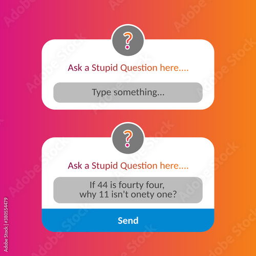 Ask a stupid question day social media sticker. Funny, dumb, confusing and annoying.