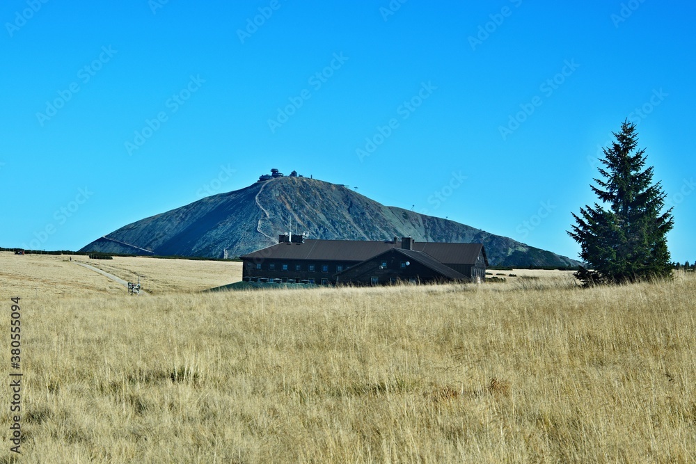 Czech Republic-view of the top of Snezka and Lucni hut Czech Republic-view of the top of Snezka and Lucni hut