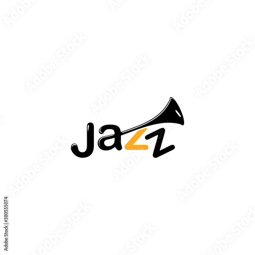 Jazz With saksofon logo template
