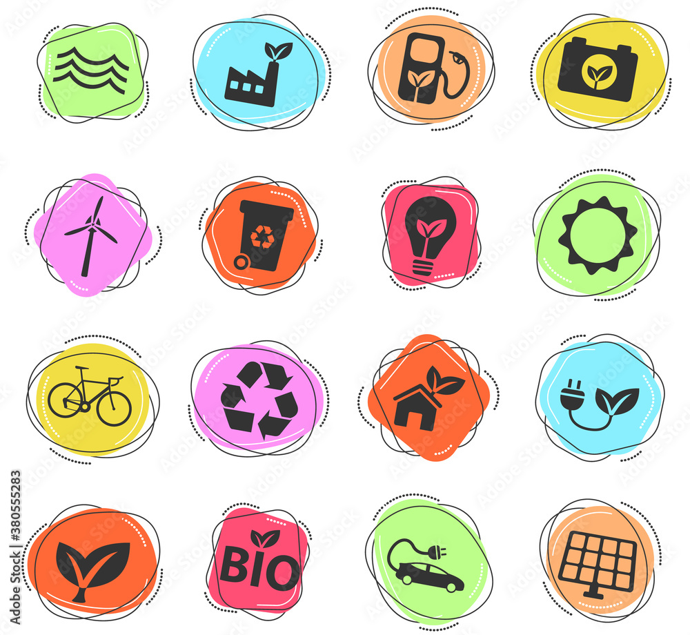 Alternative energy simply icons Alternative energy simply icons