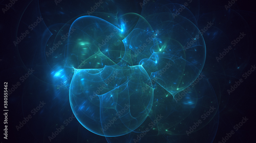 3D rendering abstract multicolor fractal light background