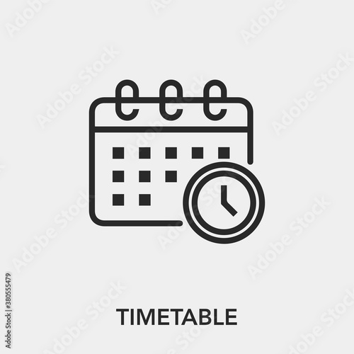 timetable icon vector sign symbol