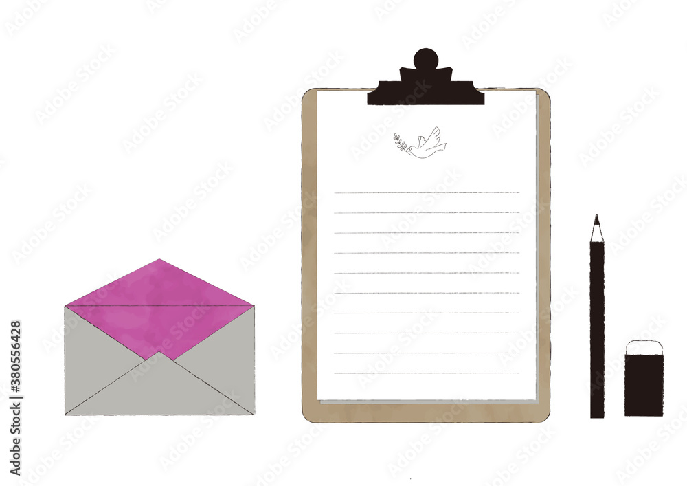 クリップボードとレターセット　Clipboard and letter set 