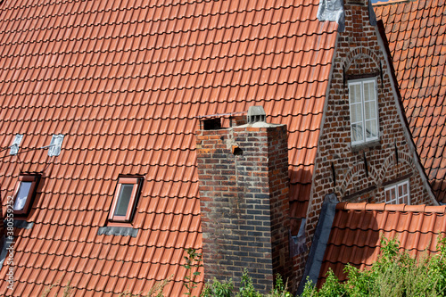 Altbau Dach Fenster Gebäude Ziegel 