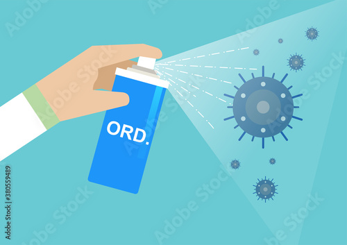 Vector concept spraying a germs