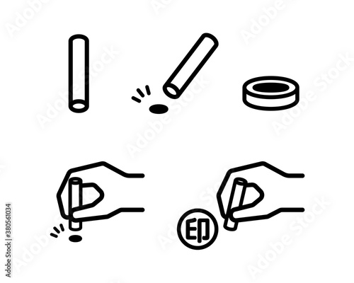 印鑑のアイコンのセット／スタンプ／イラスト／判子／スタンプ／実印／押印／認印／承認／許可／マーク