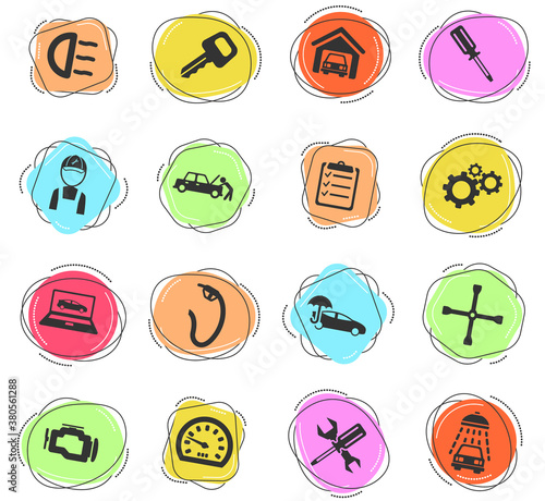 Car service simply icons