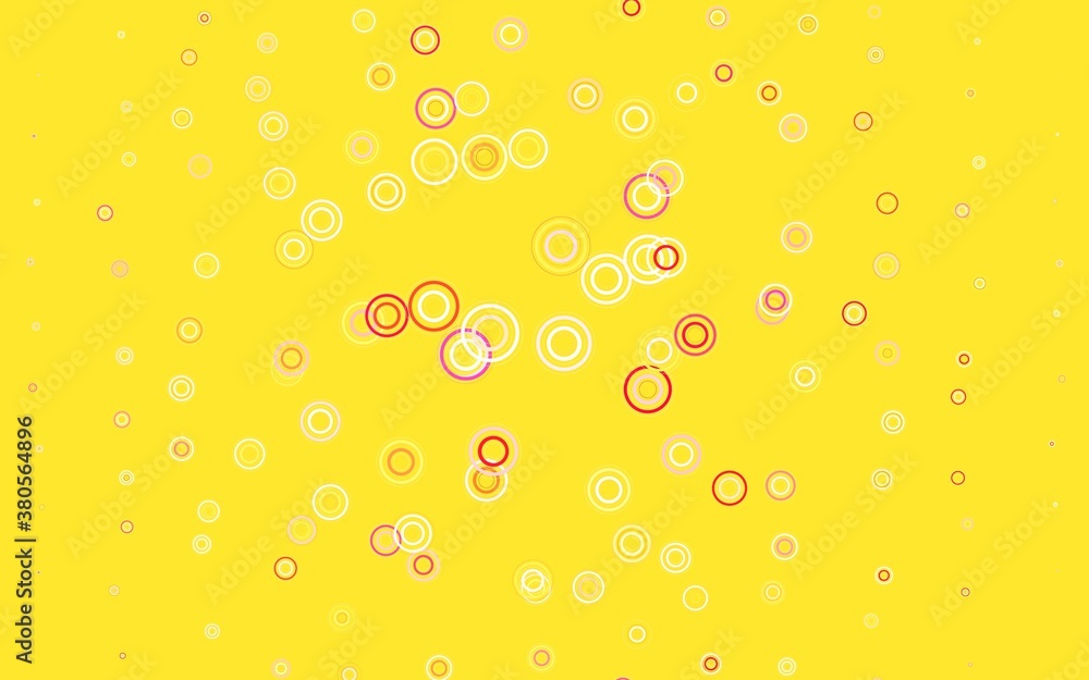 Light Red, Yellow vector background with bubbles. Light Red, Yellow vector background with bubbles.