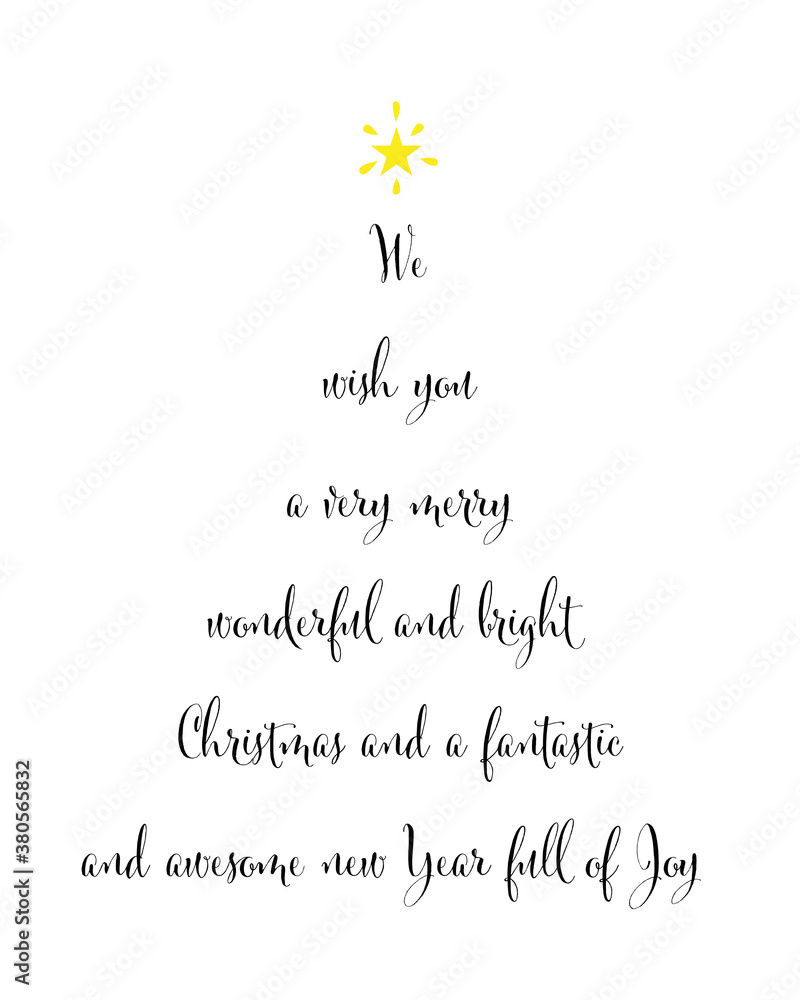 Merry Christmas and a happy new Year - Geschenkkarte, Weihnachten. Typografie.