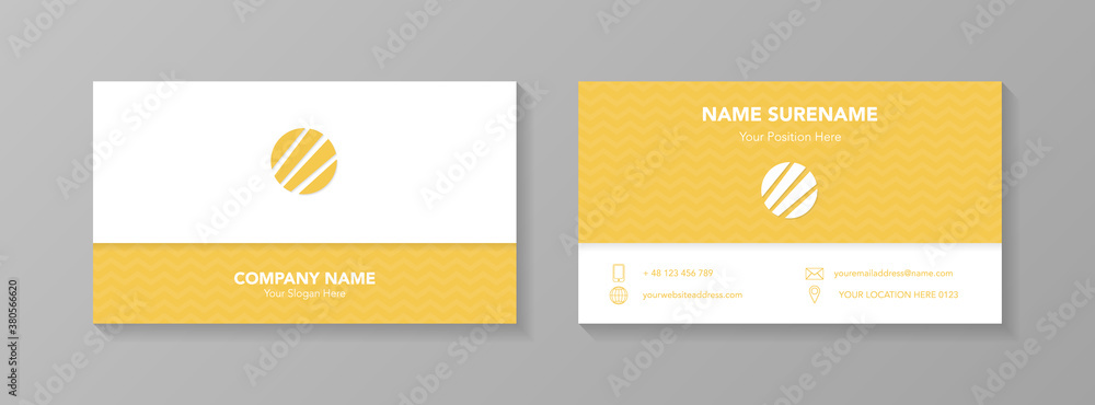 Business card design with modern icons. Vector