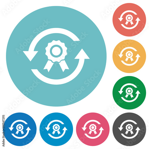 Renew certificate flat round icons