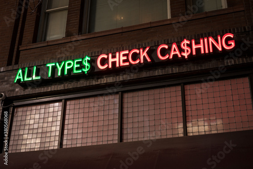 Check Cashing Neon Sign photo