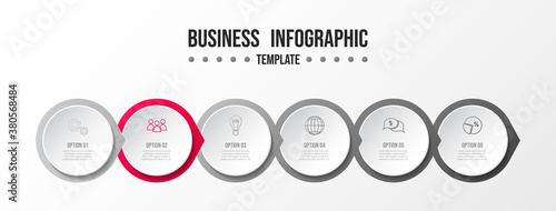 Gray flow chart with business icons. Infographic template. Vector