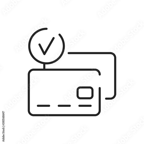 Bank payment cards black line icon. Cash bank account. Pictogram for web page, mobile app, promo. UI UX GUI design element. Editable stroke.