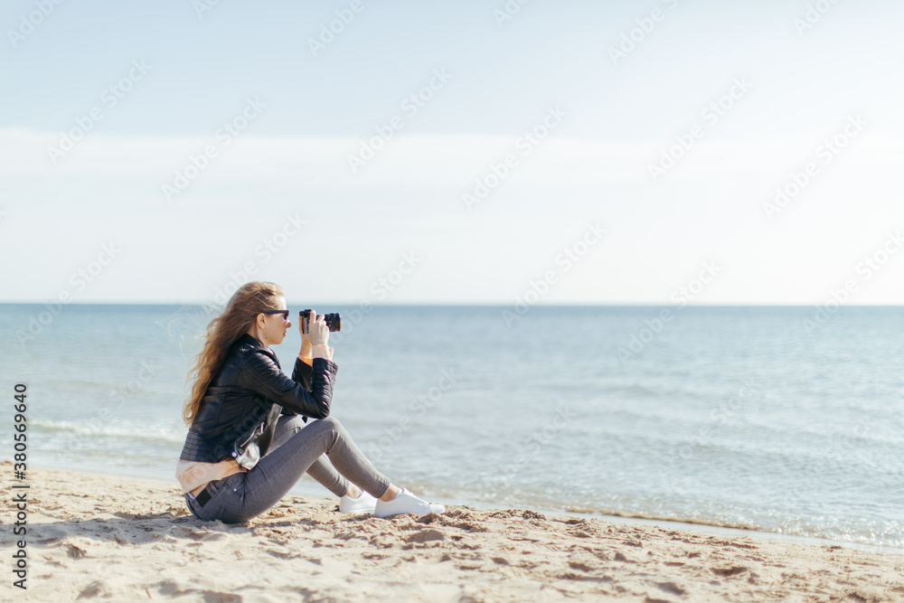 woman enjoying on the beach woman enjoying on the beach