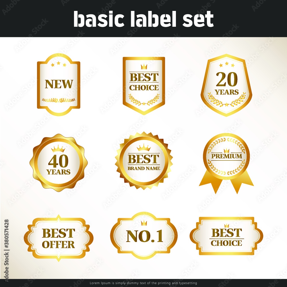 Illustration,label,advertisement :Variant set of labels