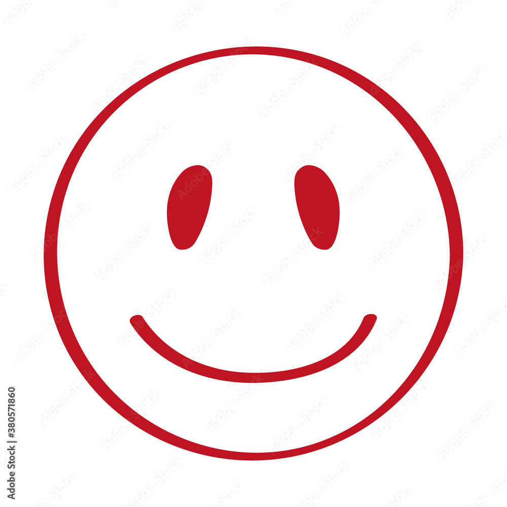 Handgezeichneter Smiley in rot Handgezeichneter Smiley in rot