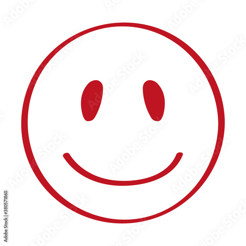 Handgezeichneter Smiley in rot