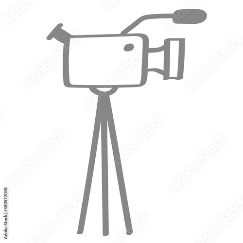 Handgezeichnete Videokamera in grau