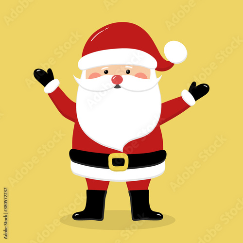 Christmas decoration. Happy Santa Claus icon. Vector