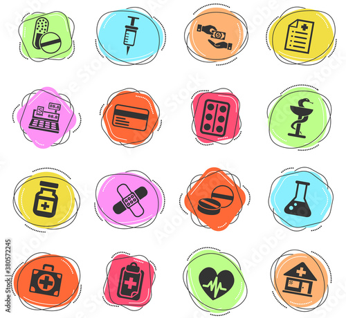 drug store icon set
