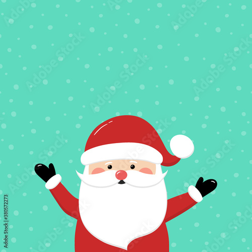 Santa Claus on empty background. Christmas ornament. Vector