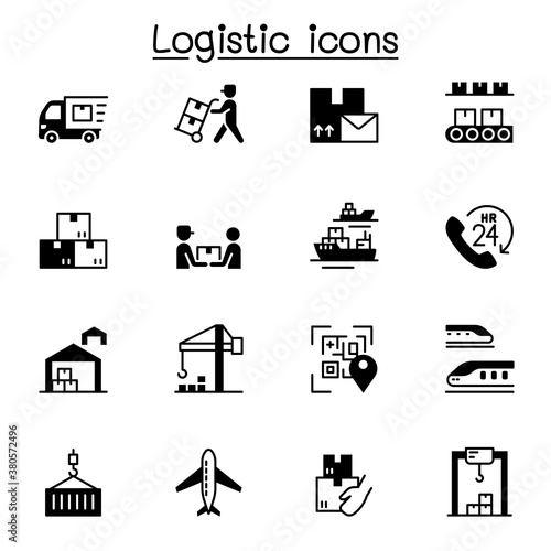 Logistic & Delivery service icon set vector illustration graphic design