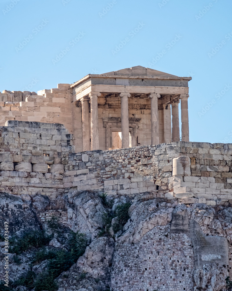 Athens Greece, Erechtheion ancient temple on Acropolis hill, view from the north