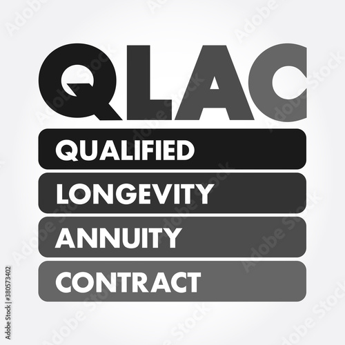 QLAC - Qualified Longevity Annuity Contract acronym, business concept background