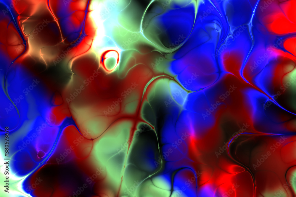Fototapeta Abstract electrifying lines, smoky fractal pattern, digital illustration art work of rendering chaotic dark background