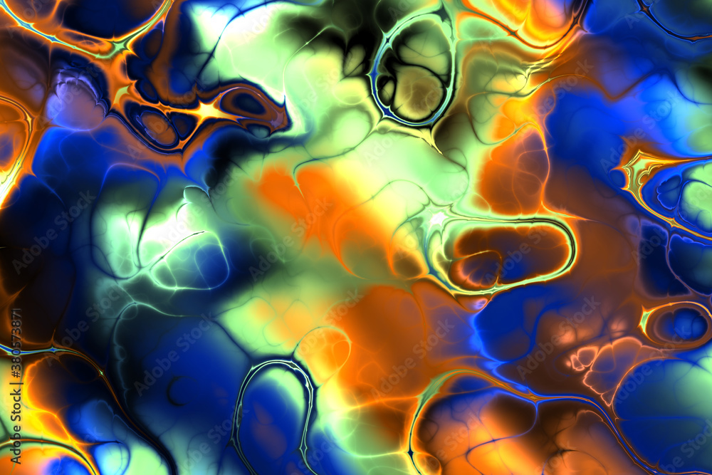 Naklejka premium Abstract electrifying lines, smoky fractal pattern, digital illustration art work of rendering chaotic dark background
