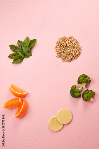 Fototapeta Naklejka Na Ścianę i Meble -  orange and grapefruit of cosmetics background