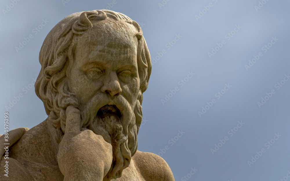 Socrates portrait sculpture, the ancient Greek philosopher, Athens Greece