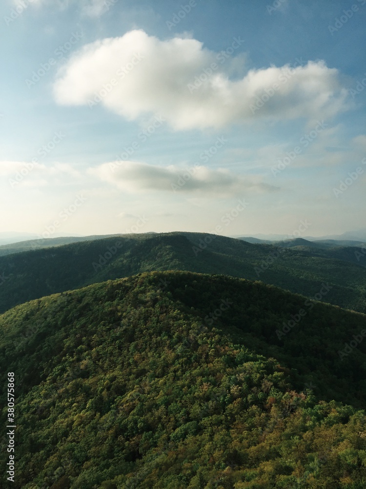 Blue Sky and Rolling Hills of Forest Blue Sky and Rolling Hills of Forest