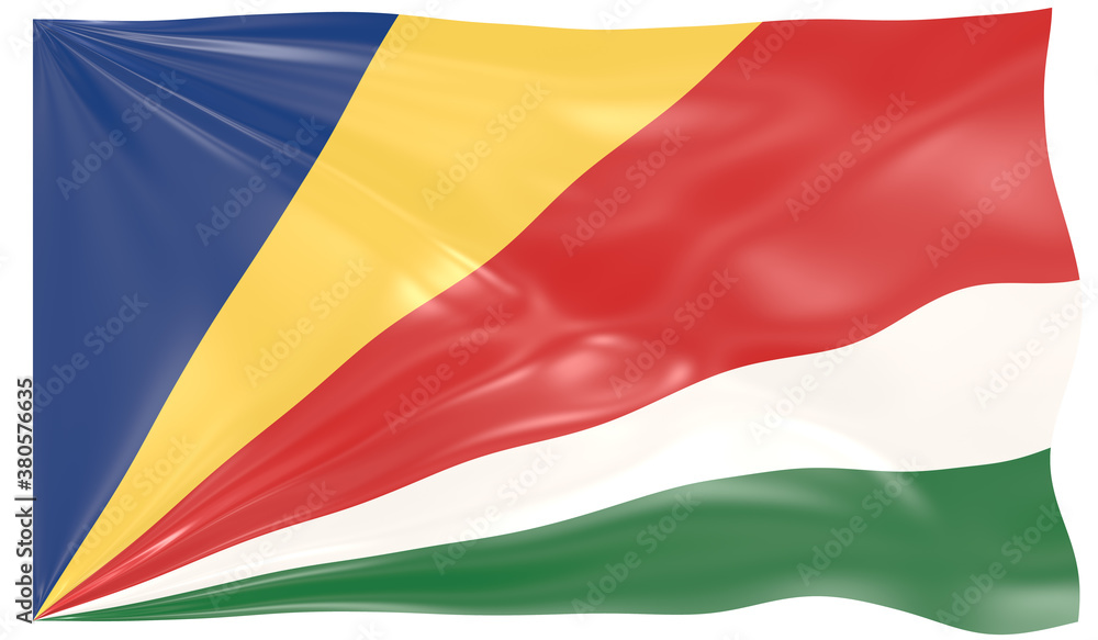 Fototapeta premium 3d Illustration of a Waving Flag of Seychelles