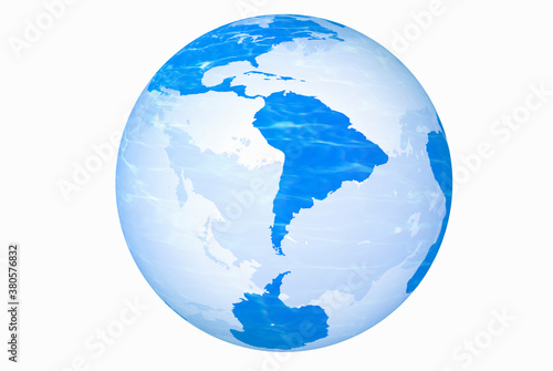 地球儀、南米