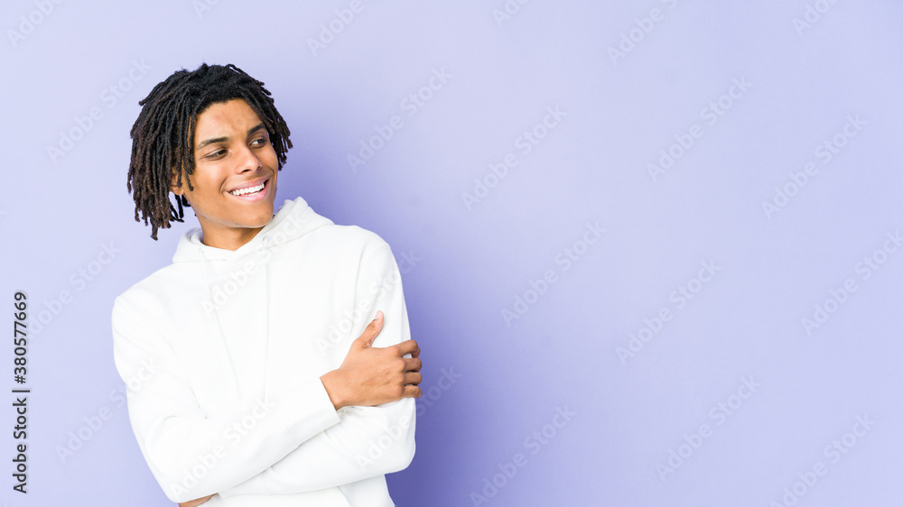 Young african american rasta man smiling confident with crossed arms. Young african american rasta man smiling confident with crossed arms.