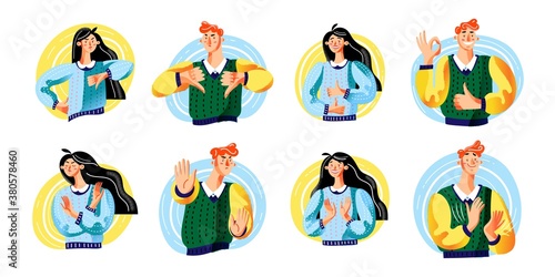 People with positive and negative emotions set