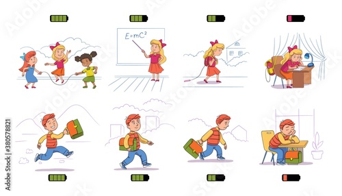 Kids and life energy battery, lose energy charge during day