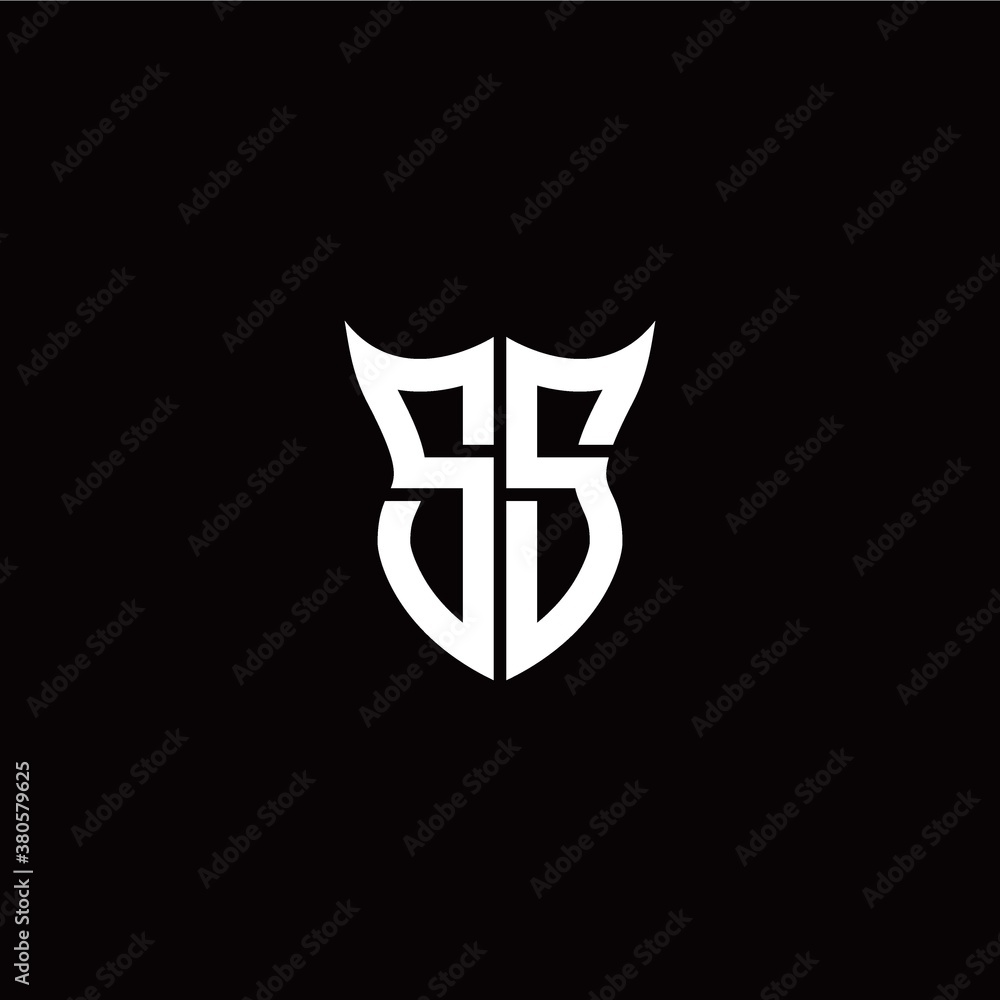 Initial S S letter with unique shield style logo template vector Initial S S letter with unique shield style logo template vector