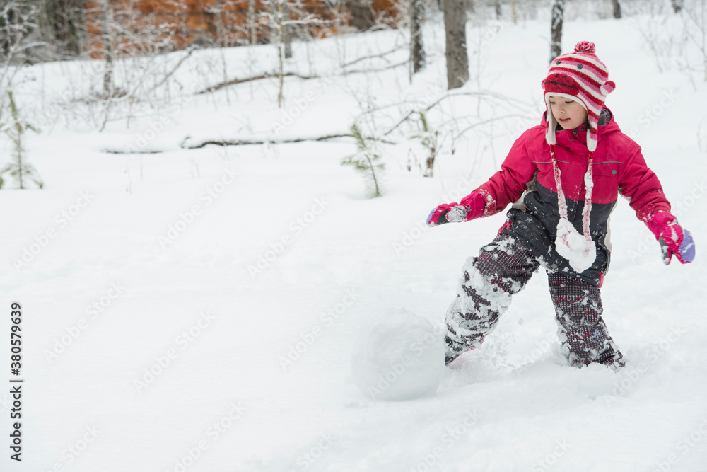 Little Girl Playing In The Snow Little Girl Playing In The Snow
