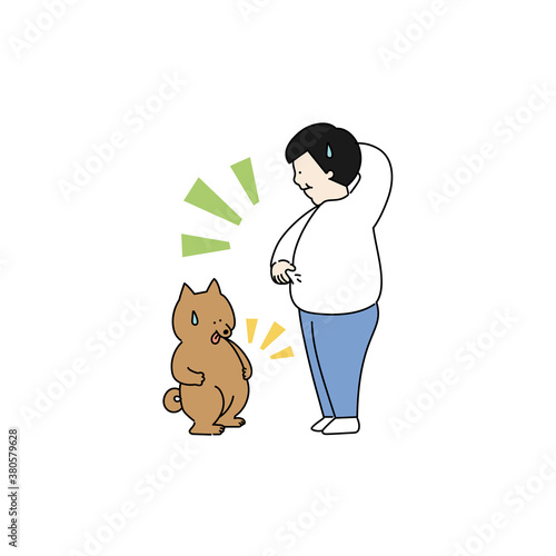 お腹のぜい肉が気になる男性