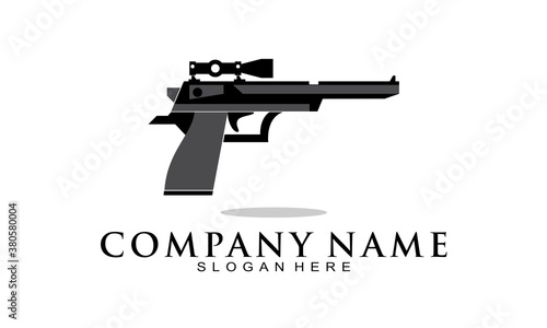 Gun illustration vector logo