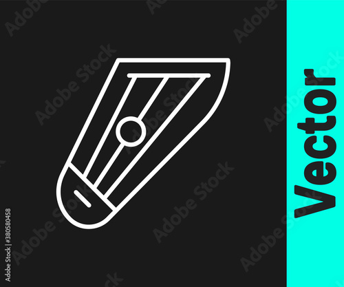 White line Musical instrument kankles icon isolated on black background. Vector.